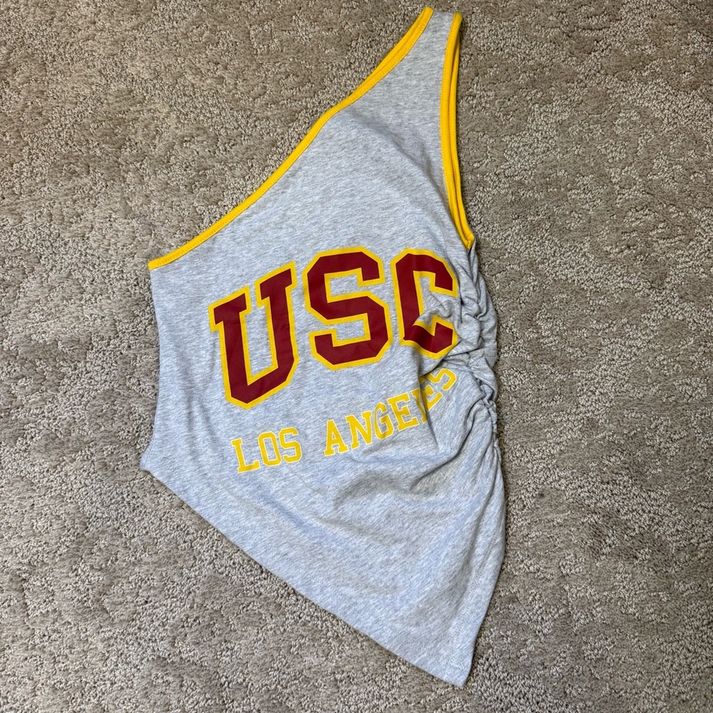 NWOT USC Los Angeles Grey & Cardinal One-Shoulder Tank